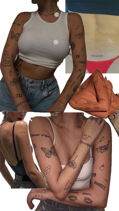 Fully Tattooed Women, Instagram Baddie Tattoos, Sticker Sleeve Tattoos For Women, Tattoo Baddie, Baddie Tats, Instagram Baddie, Female Tattoo, Sleeve Tattoos For Women, Elegant Tattoos