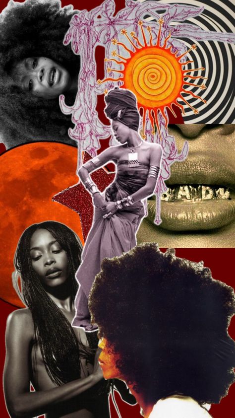 Orange Moon, Abstract Wallpaper Design, Music Collage, Erykah Badu, Afrocentric Art, Black Art Painting, Neo Soul, Music Album Covers, Photoshoot Themes