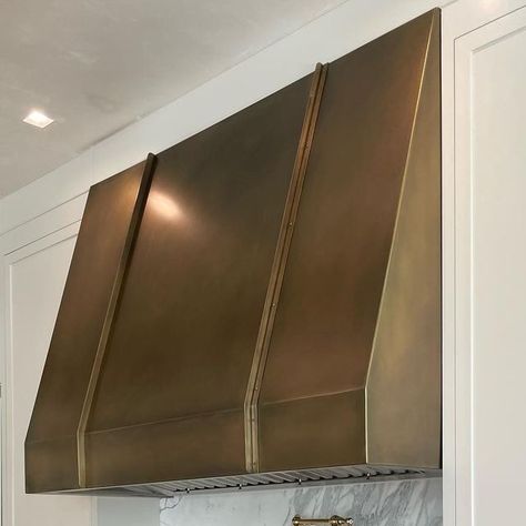 Steel Hood Range, Antique Brass Range Hood, Modern Metal Range Hood, Brass Hood Fan, Black Walnut Range Hood, Modern Copper Range Hood, Brass Oven Hood, Brass Stove Hood, Mid Century Range Hood