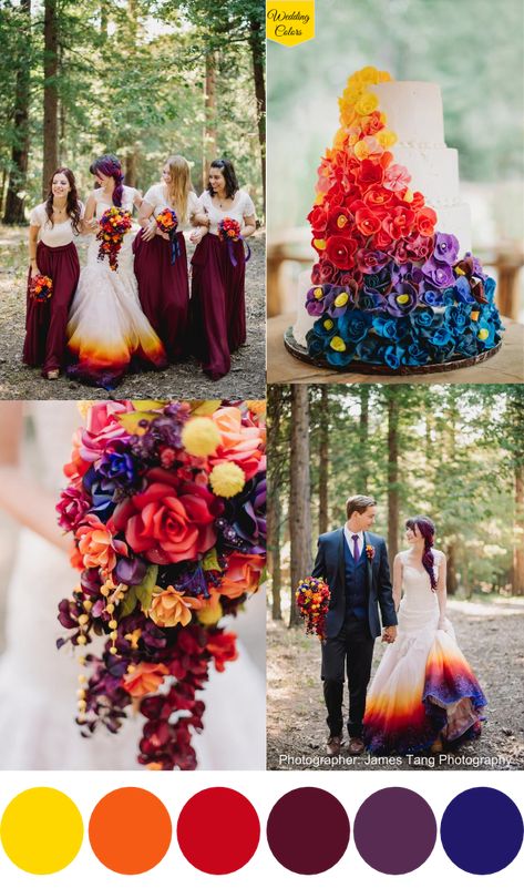 Dye Wedding Dress, Gaun Abad Pertengahan, Boda Mexicana, Rainbow Wedding, Sunset Wedding, Future Wedding Plans, Cute Wedding Ideas, Summer Wedding Dress, Wedding In The Woods