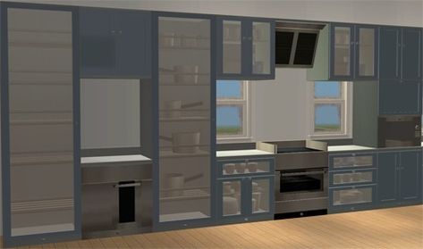 Mod The Sims - *Update*05-02-07*GOURMET Kitchen Mesh Set Counter Island, Mesh Tool, Island Stools, Cooker Hoods, Gourmet Kitchen, Gourmet Kitchens, Cut And Paste, Kitchen Sets, Wall Cabinet