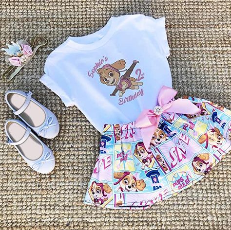 Easter Dress Outfit, Toddler Easter Dress, Paw Patrol Dress, Skye Birthday Party, Paw Patrol Outfit, Paw Patrol Birthday Shirt, Easter Bunny Dress, Kid Birthday Outfits, Girl Dinosaur Birthday