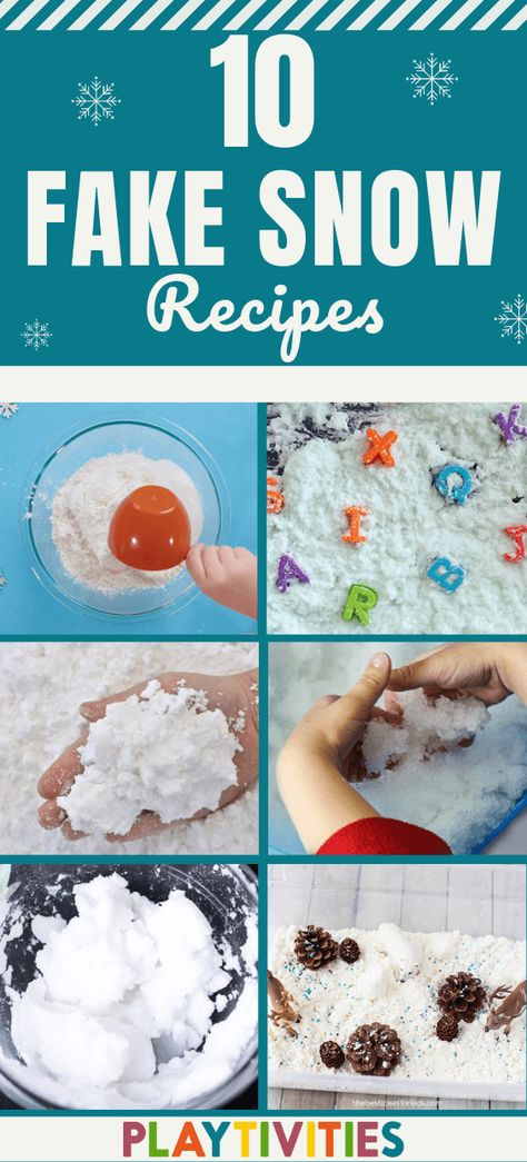 Diy Instant Snow, How To Make Fake Snow For Kids, Instant Snow Recipe, How To Make Fake Snow, Making Fake Snow, Fake Snow Recipe, Novogodisnja Dekoracija, Make Fake Snow, Snow Dough