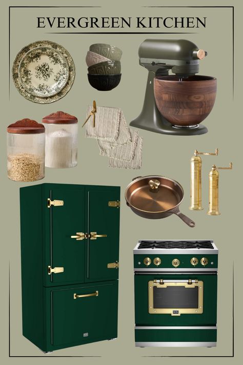 Evergreen Kitchen, Wood Canisters, Mason Cash, Stove Oven, Lulu And Georgia, I Apologize, Olive Branch, Wood Bowls, Kitchen Aid Mixer