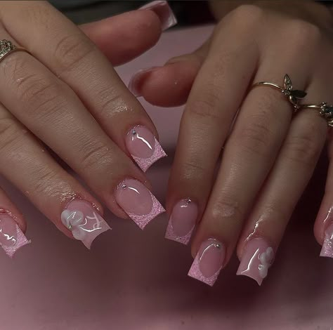 Milky Nails, Airbrush Nails, Punk Nails, Acrylic Toe Nails, French Tip Acrylic Nails, Girly Acrylic Nails, Short Square Acrylic Nails, Acrylic Nails Coffin Pink, Acrylic Nails Coffin Short