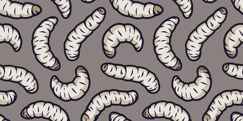 Seamless pattern with maggots worms for ... | Premium Vector #Freepik #vector #pattern #invitation #party #halloween Maggot Drawing, Maggot Art, Maggot Tattoo, Worm Drawing, Sketchbook Reference, Halloween Borders, Bat Silhouette, Pattern Invitation, Happy Halloween Banner