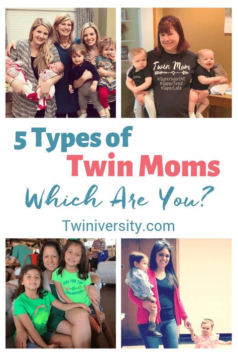 5 types of twin moms. Which one are you? Twin Mom Quotes, Twin Mom Humor, Twin Pregnancy Week By Week, Twin Birthday Ideas, Twin Belly, 4th Pregnancy, Types Of Twins, Toddlers Bedroom, Toddler Twins