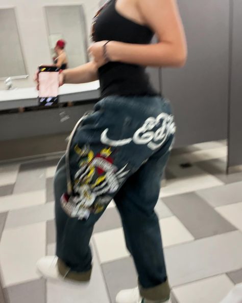 I GOT ON @edhardy ‼️‼️‼️ #edhardyjeans #jeans #edhardy #fashion #ootd #ootdfashion #fit #fitcheck #outfit #outfitoftheday Ed Hardy Jeans Outfit, Ed Hardy Jeans, Jeans Outfit Women, Dream Fashion, Outfit Women, Jeans Outfit, Really Cute Outfits, Ed Hardy, Ootd Fashion