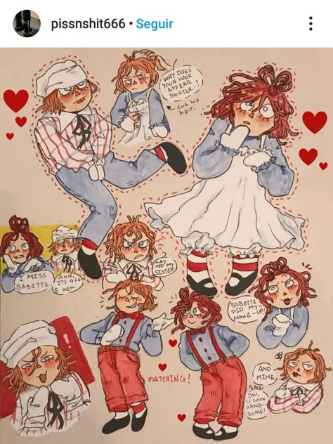 Raggedy Ann And Babette Fanart, Raggedy Ann Fanart, Raggedy Ann X Babette, Raggity Anne, Raggedy Andy Fanart, Raggedy Ann And Andy Fanart, Raggedy Anne, Different Drawing Styles, Cartoon Characters As Humans