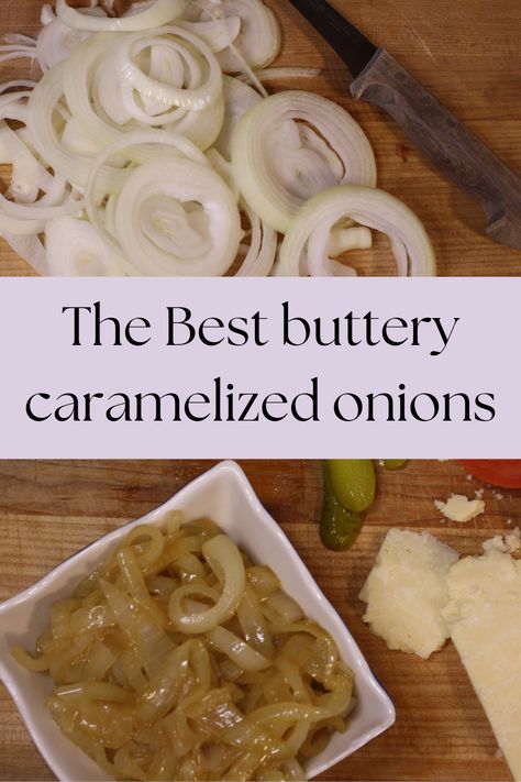 How to make caramelized onions that are buttery sweet Macaroni Cheese Bites, How To Carmalize Onions, Caramalized Onions, Crispy Roast Potatoes, Breakfast Sides Dishes, Cooking Onions, Breakfast Sides, Carmelized Onions, Cheese Bites