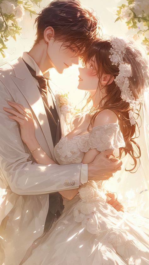 Wedding Anime, Anime Bride, Chinese Marriage, Chinese Couple, Wedding Drawing, Anime Wedding, Foto Wedding, Fantasy Couples, Art Couple