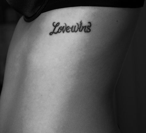 Love wins. I think next tat....yes Love Wins Tattoo, Winning Quotes, Ancient Tattoo, Love Wins, Lgbtq Pride, Line Tattoos, Get A Tattoo, Future Tattoos, Tattoos And Piercings