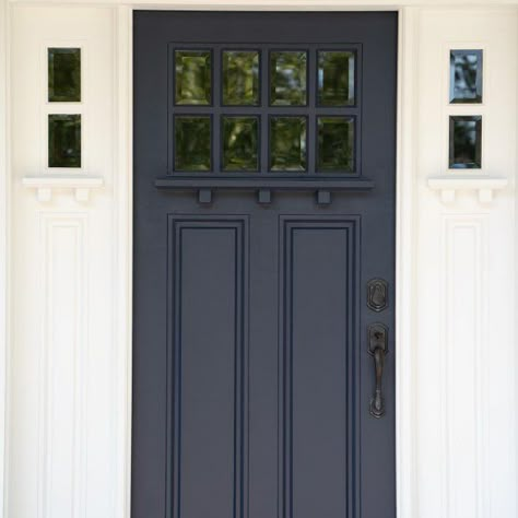 Charcoal Blue SW 2739 - Neutral Paint Color - Sherwin-Williams Benjamin Moore Paint Colors 2023 Trends Exterior, Charcoal Front Door Colors, Navy Door Exterior, Sw Poolhouse Blue, Grey Blue Front Door, Sw Charcoal Blue Exterior, Navy Blue Interior Doors, Blue Front Door Colors Sherwin Williams, Charcoal Front Door