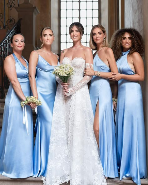 Don’t stop dreaming with our Tammy Bridal Gown ✨ #EmeBrides Ph @simonelezzi Stylist @marziaperagine MU @stefanotambolla Hair @cosimo_bellomo | Instagram Classy Bridesmaid Dresses, Wedding Entourage, Unique Bridesmaid Dresses, Light Blue Wedding, Bridesmaid Inspiration, Private Wedding, Bride Sister, Stop Dreaming, Family Is Everything