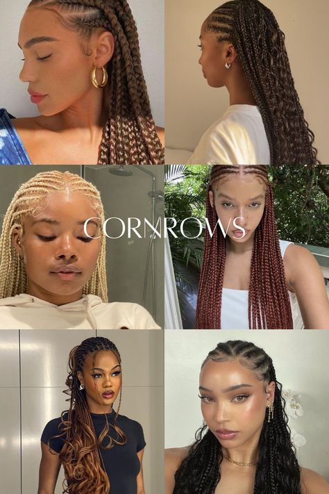 Godess Cornrows Braids, 10 Cornrows Braids For Black Women, Crown Rows Braids, C4 Hair, Goddess Braids Cornrows, Goddess Cornrows, Goddess Braids Updo, Cornrows Braids For Black Women, Cute Box Braids