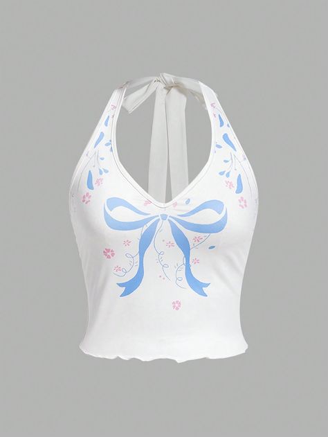 Shein Order, Graphic Butterfly, Killstar Clothing, Bow Print, Y2k Clothes, Geometric Graphic, Women Tank Tops, Fancy Outfits, Tank Top Cami