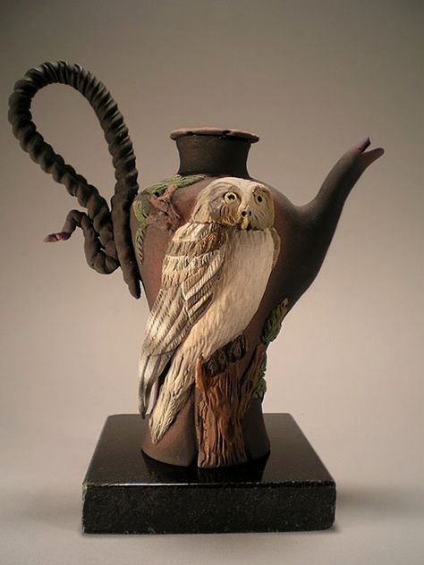 nancy-adams-ceramics-495x660 Owl Teapot, Teapots Unique, Perfect Cup Of Tea, Pottery Teapots, Ceramic Teapot, Teapots And Cups, Chocolate Pots, Ceramic Teapots, Tea Service