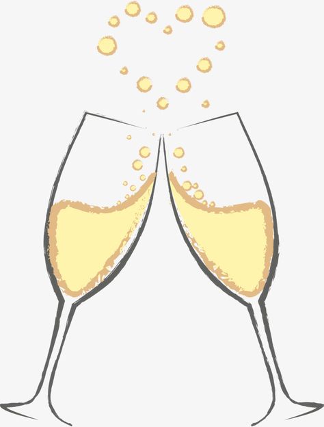 champagne,Wine Glass,Flower receptacle,love,The banquet,Congratulate,Celebrate,A toast,Cheers!,Love,Bubble of love,Sparkling wine,Toast,champagne vector,glasses vector,feast vector How To Draw Champagne Glasses, Cheers Glasses Drawing, Champagne Glasses Drawing, Champagne Glass Drawing, Champagne Bottle Drawing, Cheers Drawing, Glasses Clipart, Wine Cheers, Best Champagne