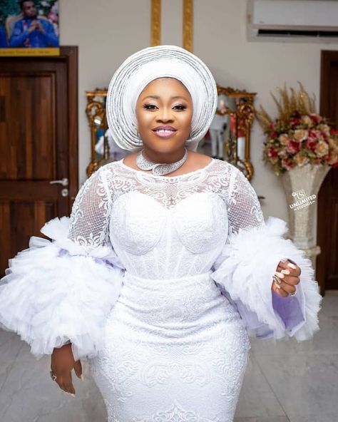 Latest Lace Gown Styles For Mummy, Beaded Lace Styles, White Native Styles For Ladies, White Cord Lace Gown Styles Aso Ebi, White Lace Gown Styles Aso Ebi, Short White Lace Gown Styles Aso Ebi, Lace Dress Styles Nigerian, Simple White Lace Dress, White Lace Boubou Styles For Women 2022