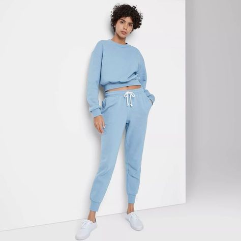 Wild Fable High-Rise Sweatpants Blue Sweatpants Outfit, Light Blue Sweatpants, Matching Sweatsuit, Viral On Tiktok, Blue Sweatpants, Outfit Styles, Sweatpants Outfit, Target Finds, Tiktok Video