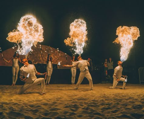 Carnival Wedding Theme, Tropical Wedding Inspiration, Circus Wedding, Fire Breather, Beach Fire, Carnival Wedding, Phuket Wedding, The Day Will Come, Fire Dancer