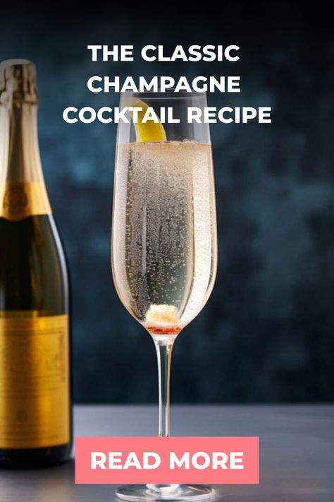 The Classic Champagne cocktail features champagne, bitters, and a sugar cube that melts from the bottom of your flute glass! Perfect for special occasions. Bellini Cocktail Recipes, Champagne Recipe, Party Food Bar, Champagne Recipes Cocktails, Baked Goat Cheese, Champagne Cocktails, Types Of Cocktails, Best Champagne, Cocktail Book