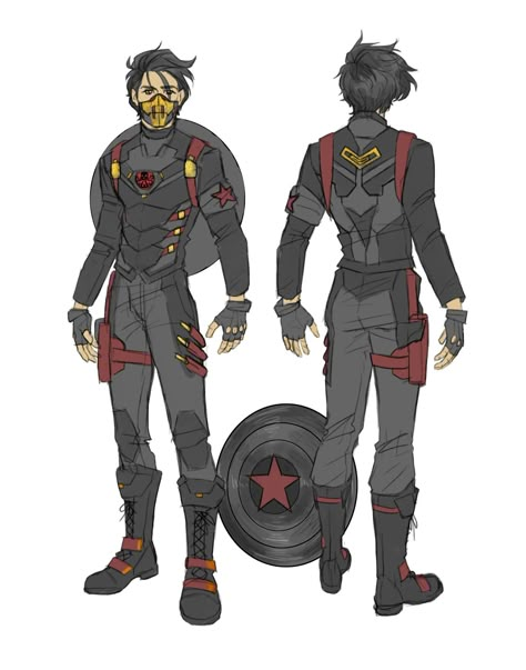 Iron Man Villains, Iron Man Oc Suit, Winter Soldier Suit, Training Reference, Marvel Winter Soldier, Superhero Suits, Villain Costumes, Art Account, Super Hero Outfits