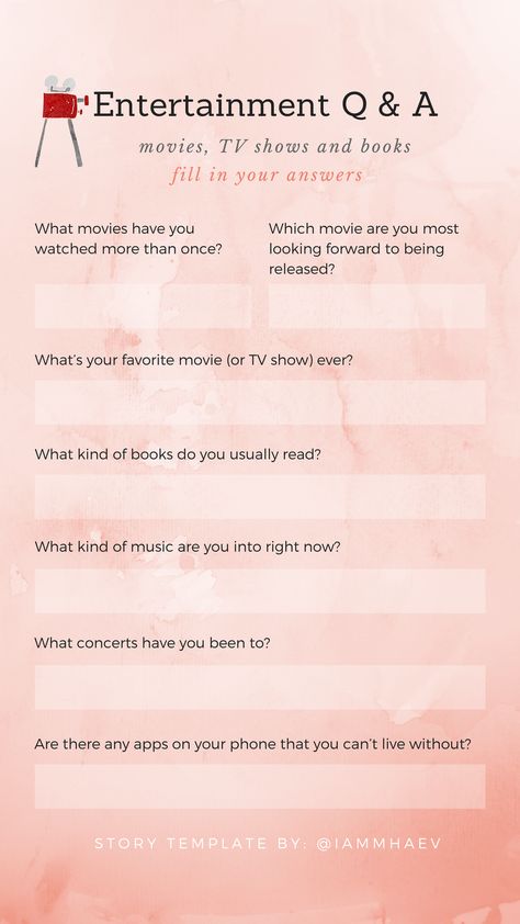 Entertainment Q& A Instagram Story Templates Movie Suggestions Instagram Story, Question Ideas For Instagram Story, Marketing Strategy Infographic, Snapchat Question Game, Note Taking Tips, Instagram Story Questions, Do You Know Me, Free Instagram, Best Templates