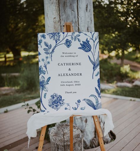 Wedding Welcome Board, Pretty Design, Sign Templates, Wedding Welcome, Paper Template, Blue Wedding, Rsvp Card, Wedding Invitation Templates, Welcome Sign