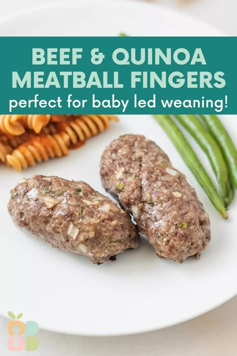 Quinoa Beef Meatballs, Ground Beef Blw, Ground Beef Blw Recipe, Blw Beef Recipes, Tofu Baby Led Weaning, Babyled Weaning Recipe, Blw Ground Beef Recipes, Quinoa Blw Recipes, Quinoa Baby Led Weaning