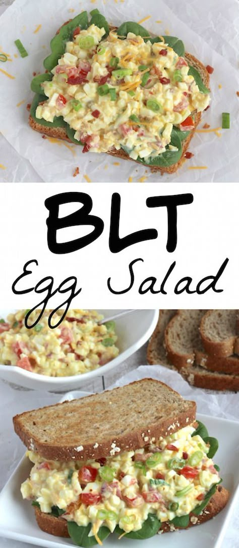 BLT Egg Salad - Two Healthy Kitchens Healthy Egg Salad Recipe, Egg Salad Recipe Healthy, Low Calorie Salad, Healthy Egg Salad, Salad Cucumber, Egg Salad Sandwich, Easy Egg Salad, Blt Sandwich, Egg Salad Sandwiches