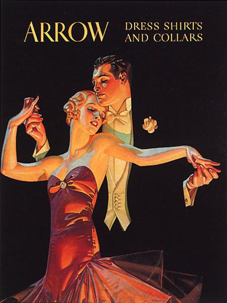 Fashion Couple Dancing Arrow Dress Shirts Collars Romantic Vintage Poster Repro Two Characters Dancing Reference, Ballroom Dance Reference, Ballroom Dancer Drawing, Dancing Together Reference, Ball Room Dancing Reference, Ballroom Dance Pose, Pose Reference Dancing, Ballroom Dancing Pose Reference, Ballroom Dancing Art