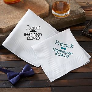 Personalized Handkerchiefs | Personalization Mall Monogram Handkerchief, Mens Handkerchief, Groomsmen Boxes, Monogrammed Handkerchiefs, Wedding Bridal Party Gifts, Personalized Handkerchiefs, Second Anniversary, Wedding Gifts For Groomsmen, Handkerchief Men