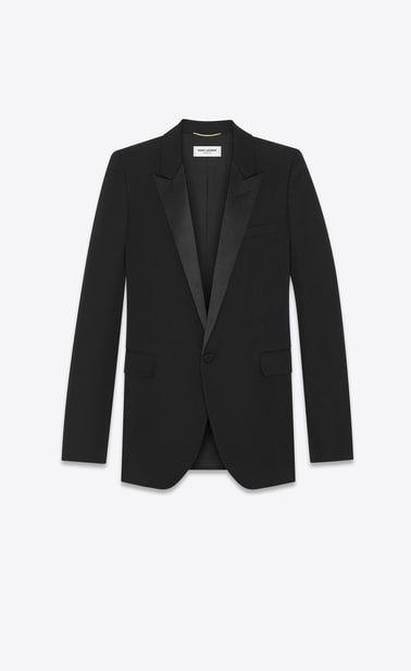 How To Wear A Jumpsuit, Black Tuxedo Jacket, Double Breasted Tuxedo, Ysl Saint Laurent, Black Tube, Black Tuxedo, Evening Jackets, Tuxedo Jacket, Single Breasted Jacket