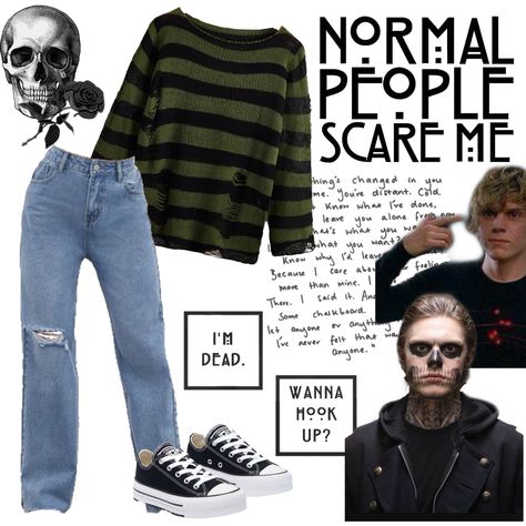 Tate Langdon Outfit Aesthetic, Tate Outfits Ahs, Evan Peters Inspired Outfits, Tate Langdon Aesthetic Outfit, Tate Langdon Clothes, Tate Langdon Inspired Outfits, Billy Loomis Inspired Outfits, Tate Langdon Style, Tate Langdon Outfit Ideas