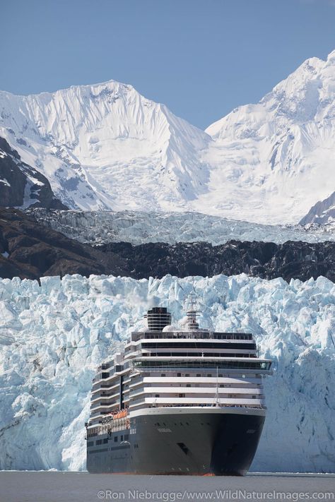 Cruise ship in front of Margerie Glacier, Glacier Bay National Park, Alaska. Alaska Aesthetic, Glacier Bay National Park Alaska, Alaska Photography, Alaska Photos, Glacier Bay National Park, Glacier Bay, Home Photo, Blog Photo, Cruise Ship