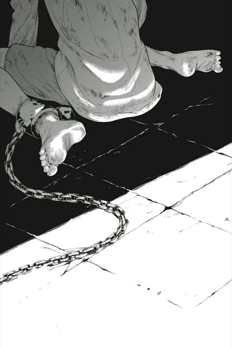 Chain Up Anime, Concerned Anime Face, Man In Chains Art, Person Chained Up Reference, Chained Up Anime, Chained Character, Sadistic Art, Chained Up Reference, Chained Up Prisoner Drawing