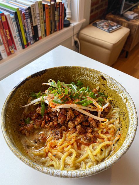 Tantanmen Ramen — Pants In The Kitchen Tantanmen Ramen, Ramen Dish, Fresh Ramen Noodles, Hot Chili Oil, Ramen Dishes, Five Spice, Salt Pork, Japanese Ramen, Chili Oil