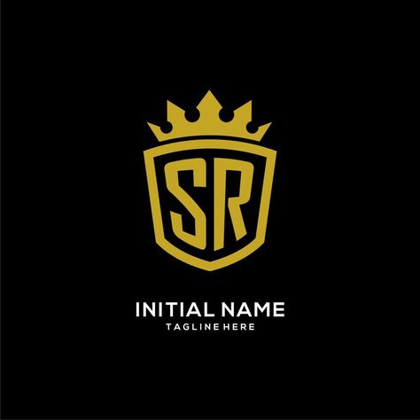 Initial SR logo shield crown style, luxury elegant monogram logo design Sr Logo Design Style, Sr Logo, Logo Shield, Coreldraw Design, Elegant Monogram, Monogram Logo Design, Logo Fonts, Monogram Logo, Vector Art