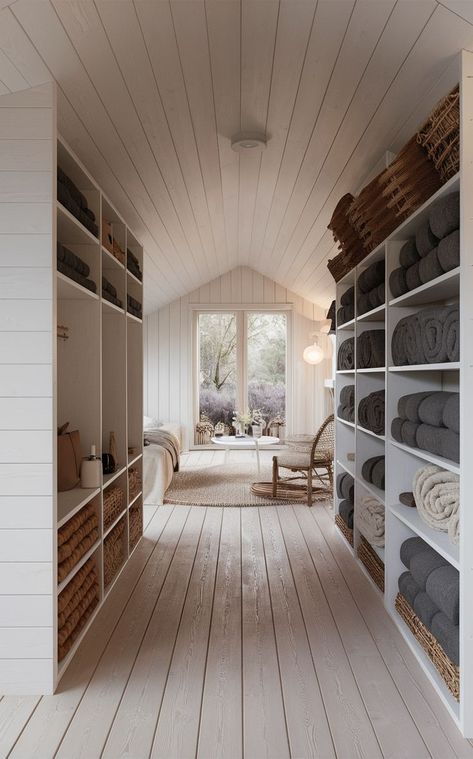 A Scandinavian-style yoga studio with soft, minimalist storage for mats and gear. Yoga Storage Ideas, Yoga Studio Storage, Cozy Yoga, Yoga Storage, Storage Design Ideas, Gear Room, Yoga Mat Storage, Studio Storage, Yoga Studio Design