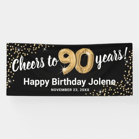 90th Birthday Party Ideas - 100+ Ideas for a Memorable 90th Birthday Celebration! Cheers To 90 Years, 90th Birthday Party Theme, 90th Birthday Banner, 80th Birthday Banner, Happy Birthday William, 60th Birthday Banner, 40th Birthday Banner, 90th Birthday Decorations, 90th Birthday Party