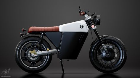 Electric Cafe Racer, Electric Motorbike, Blue Lighting, Cad File, Cafe Racer Bikes, Scooter Motorcycle, Cafe Racer Motorcycle, 100 Km, Tank Design