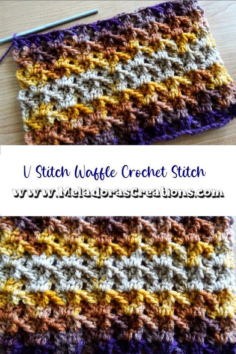 Mixed Stitches Crochet Blanket, Crochet Blankets Using Variegated Yarn, Best Crochet Patterns For Variegated Yarn, Zig Zag Waffle Stitch Free Pattern, Crochet Blankets With Variegated Yarn, Crochet For Variegated Yarn, Double Waffle Stitch Crochet, Crochet Blanket Patterns Variegated Yarn, Variegated Crochet Blanket