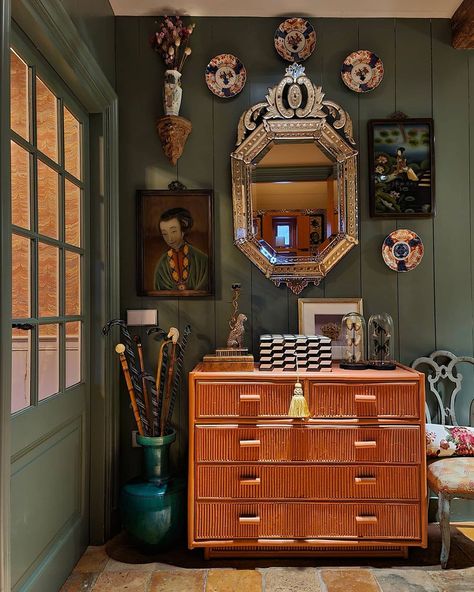 Eccentric Hallway, Maximalist Hallway, Maximalist Interior Design, Bookstore Cafe, Maximalist Interior, Studio Interior Design, Studio Interior, Maximalism, Hallway Decorating