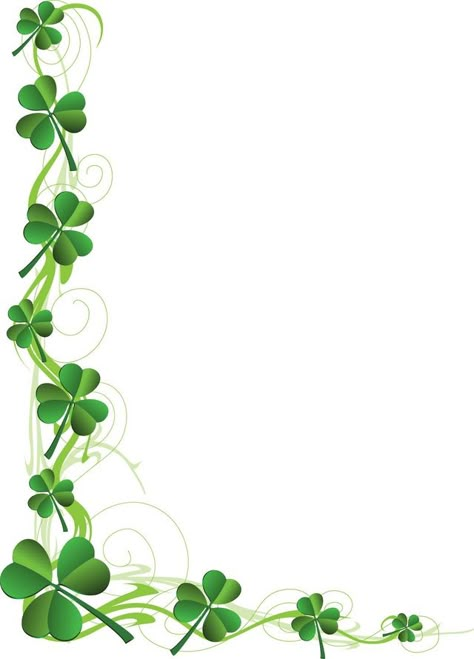 Shamrock+Border+Clip+Art Frame Border Design, Page Borders Design, Page Borders, Floral Border Design, Borders And Frames, Borders For Paper, Clip Art Borders, Flower Border, Four Leaf