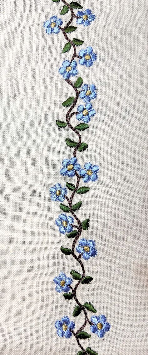 The Austrian Vine Embroidery Patterns Border, Vine Pattern Design, Machine Embroidery Flowers Design, Embroidery Vines Leaves, Hand Embroidery Motifs Design, Embroidery Vines And Flowers, Embroidery Flower Border, Embroidered Border Design, Hand Embroidery On Dress