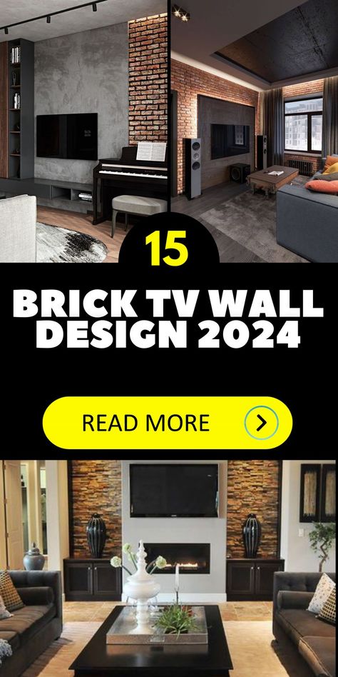 2024 Brick TV Wall Design Trends: Rustic Meets Modern In Living Spaces Brick Wall Behind Tv, Brick Tv Wall Ideas, Brick Tv Wall, Fake Brick Wall Panel, Brick Wall Tv, Fake Brick Wall, Rustic Meets Modern, Fake Brick, Brick Wall Backdrop