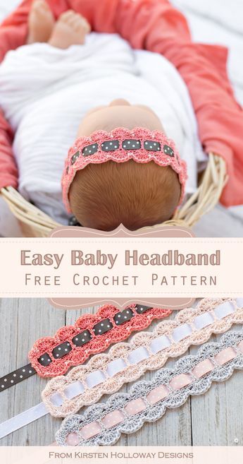 Bandana Bayi, Baby Headband Tutorial, Crochet Headband Free, Crochet Baby Projects, Knitting Things, Crochet Hairband, Bandeau Au Crochet, Baby Headbands Crochet, Crochet Baby Hat Patterns