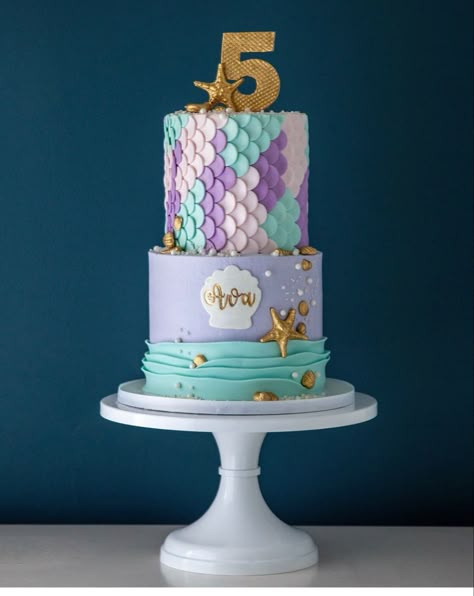 Pastel Mermaid Cake, Ocean Birthday Cakes, Cakes Disney, Pastel Mermaid, Nautical Cake, Mermaid Birthday Cakes, Mermaid Theme Birthday Party, Ocean Birthday, Mini Treats