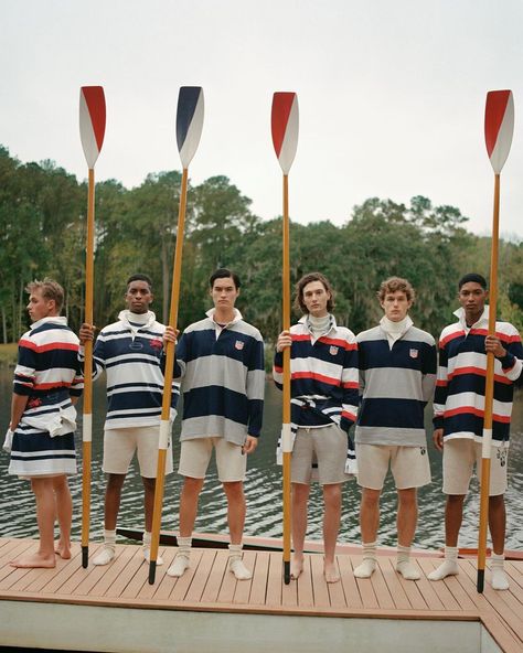 Polo Ralph Lauren on Instagram: “Emblematic of sportswear introduced in the early ’90s, our iconic Rugby Shirts are refreshed in bold boating stripes in our newest…” Polo Outfit, Preppy Men, Ivy League Style, Dad Fashion, Event Outfit, Star Spangled, Ralph Lauren Collection, Sporty And Rich, Nautical Fashion